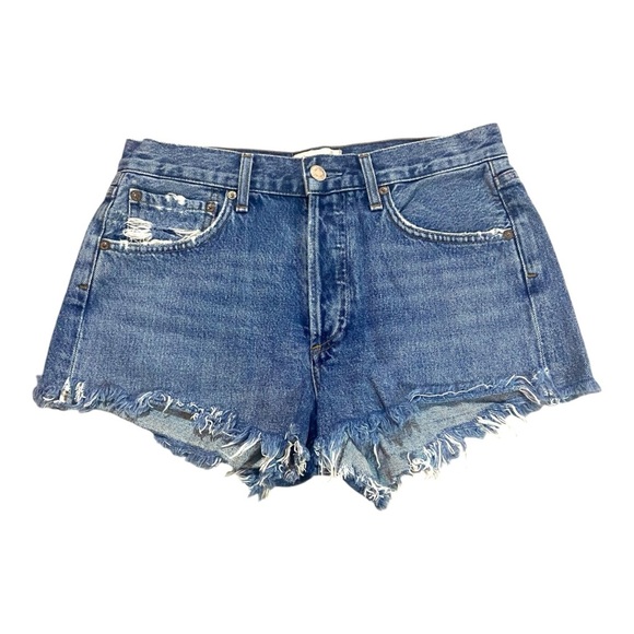 AGOLDE Parker Distressed Vintage Cut Off Jeans Sz 26 100% Organic Cotton - Picture 1 of 7
